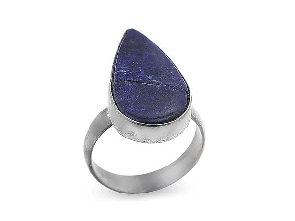 exotic india Sterling Silver Ring with Lapis Lazuli Gemstone 