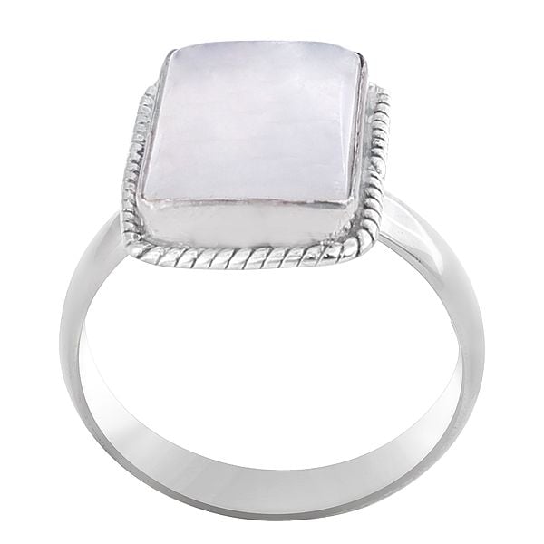 exotic india Sterling Silver Ring with Rainbow Moonstone 