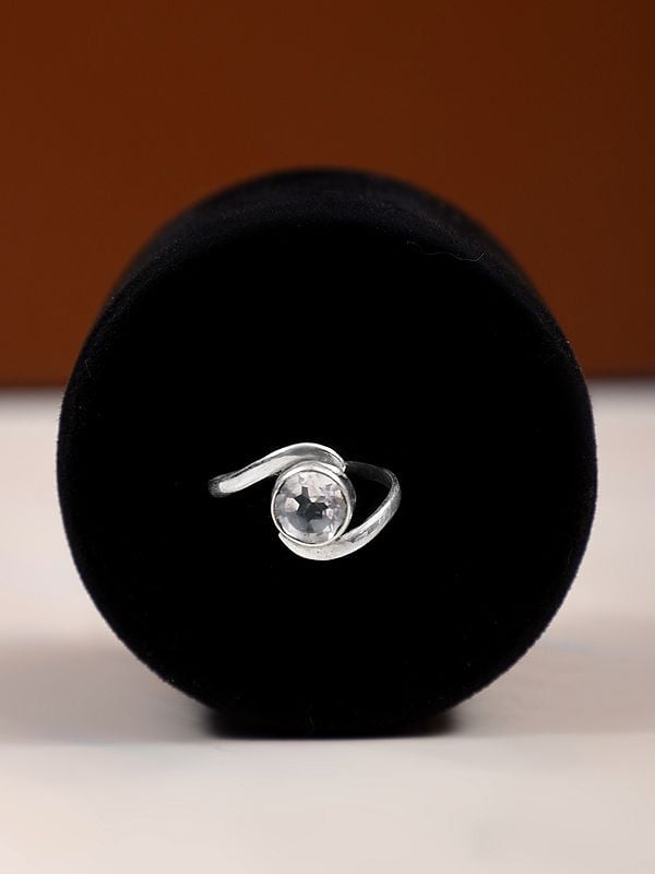 exotic india Sterling Silver Ring with Round Shape Gemstone 