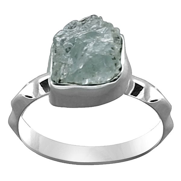 exotic india Sterling Silver Ring with Rugged Blue Topaz 