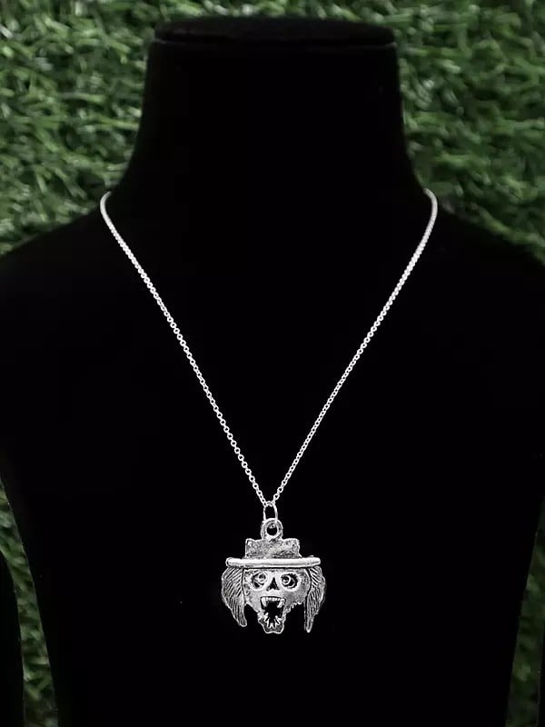 Exotic India Sterling Silver Skull With Hat Pendant | Sterling Silver Pendants