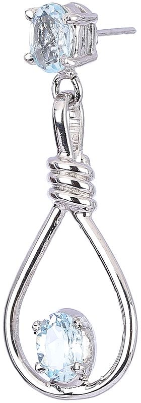 Exotic India Sterling Silver Teardrop Earrings | Peridot Stone Jewelry 