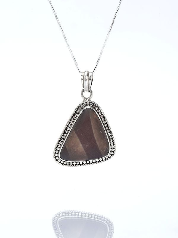 exotic india Sterling Silver Triangle Shape Pendant 