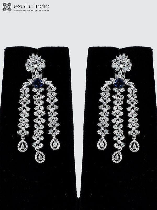 Exotic India Stone Studded Beautiful Design American Diamond Choker Necklace Set With Earrings
