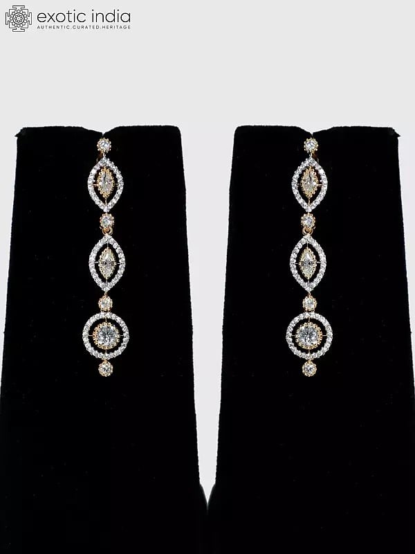 Exotic India Stone Studded Elegant Embellished American Diamond Necklace Set With Earrings