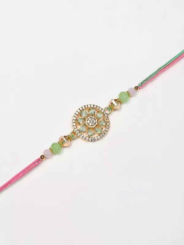 Exotic India Stone Studded Floral Rakhi For A Forever Connection 