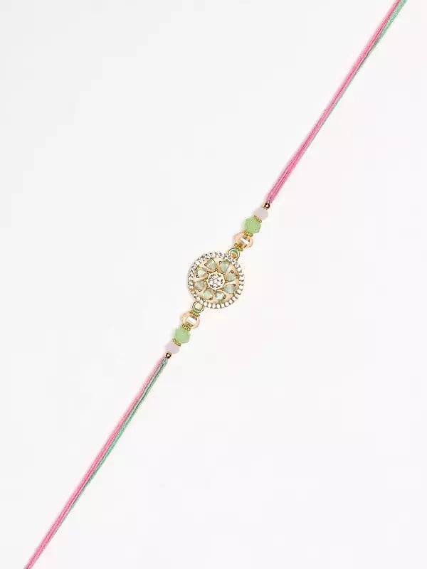 Exotic India Stone Studded Floral Rakhi For A Forever Connection 