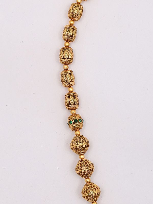 Exotic India Stone Studded Goddess Lakshmi Necklace And Earring Set 