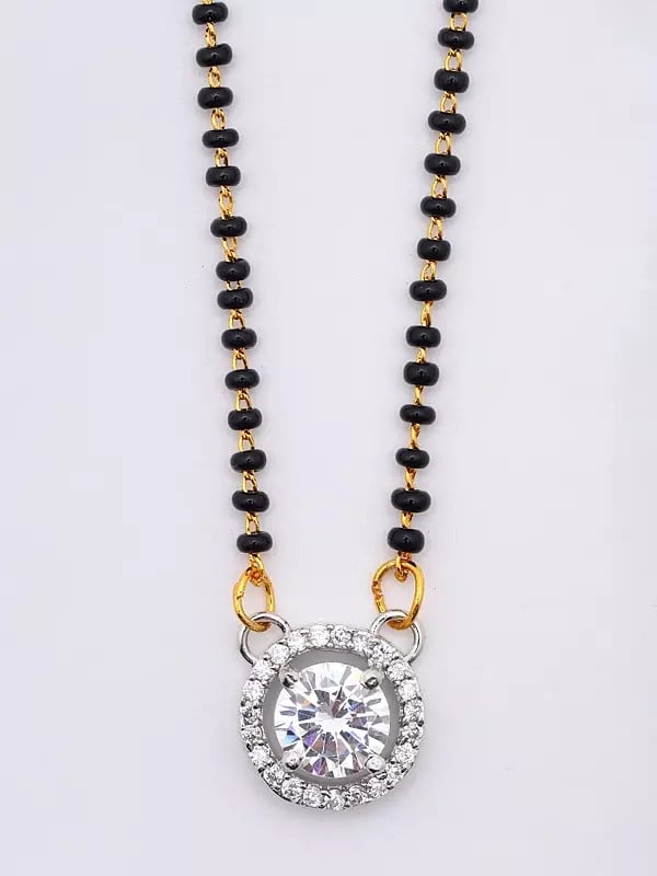 Exotic India Stone Studded Mangalsutra And Earrings Set 