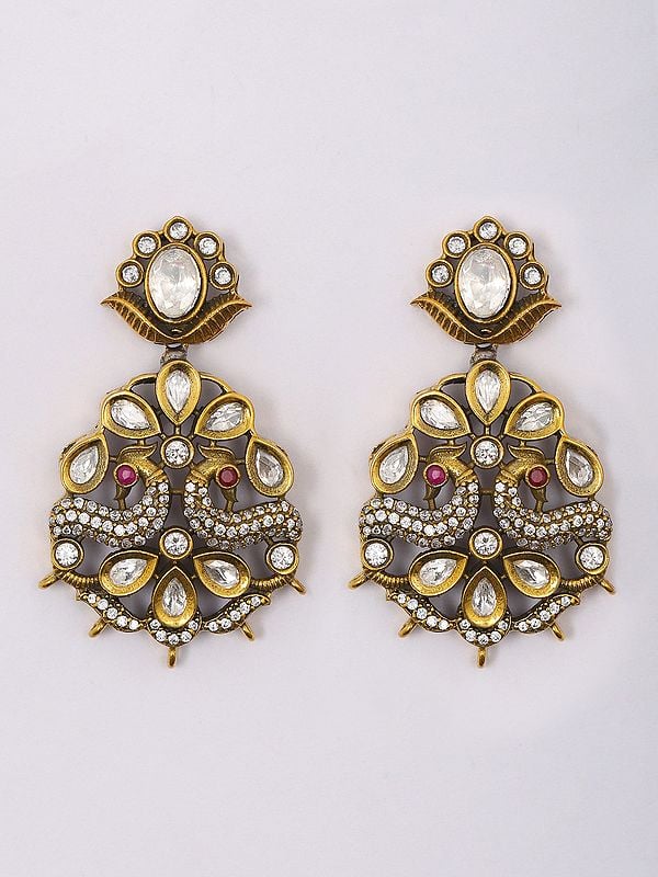Exotic India Stone Studded Ram Darbar Pendant And Earring Set