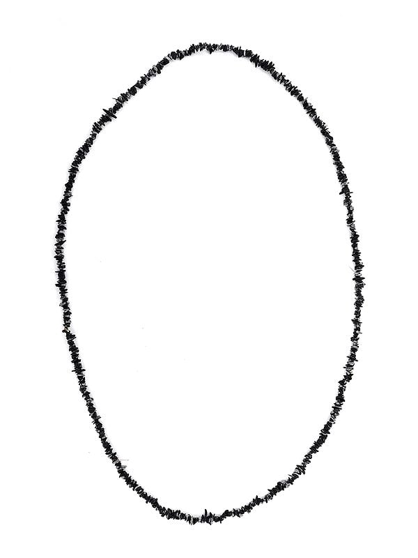 Exotic India Strand Natural Black Obsidian Chips Beads