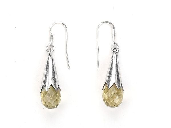 exotic india Stylish Citrine Drop Earring | Sterling Silver Jewelry