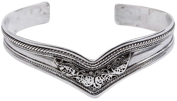 Exotic India Stylish Filigree Cuff Bracelet (Adjustable Size)
