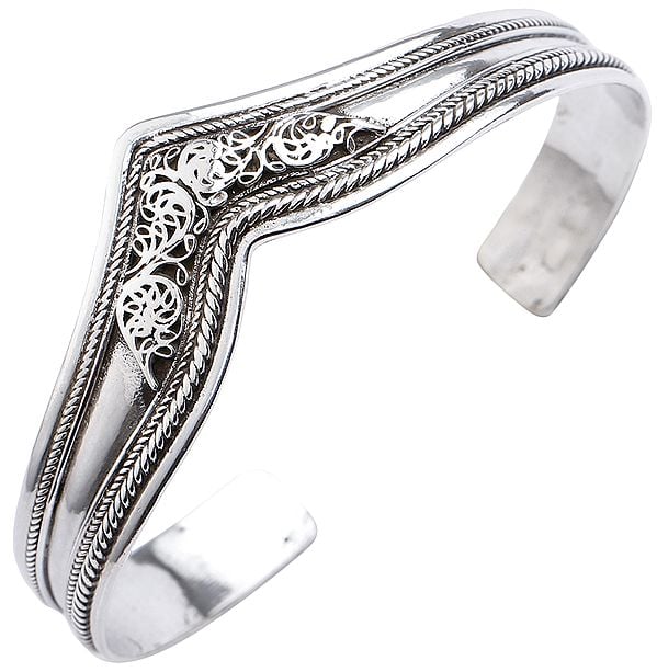 exotic india Stylish Filigree Cuff Bracelet (Adjustable Size)
