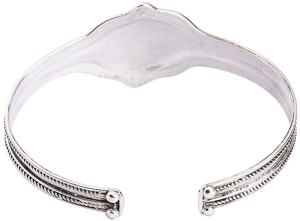 Exotic India Stylish Filigree Cuff Bracelet With Twisted Rope Design From Nepal (Adjustable Size)