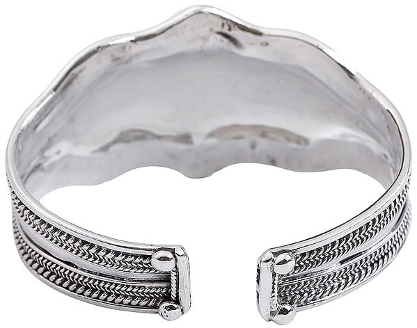 Exotic India Stylish Filigree Cuff Bracelet With Twisted Rope Design From Nepal (Adjustable Size)
