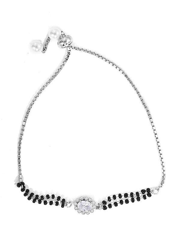 exotic india Stylish Oval Cubic Zirconia Mangalsutra Bracelet