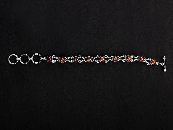 Exotic India Stylish Sterling Silver Amber Bracelet | Sterling Silver Jewelry