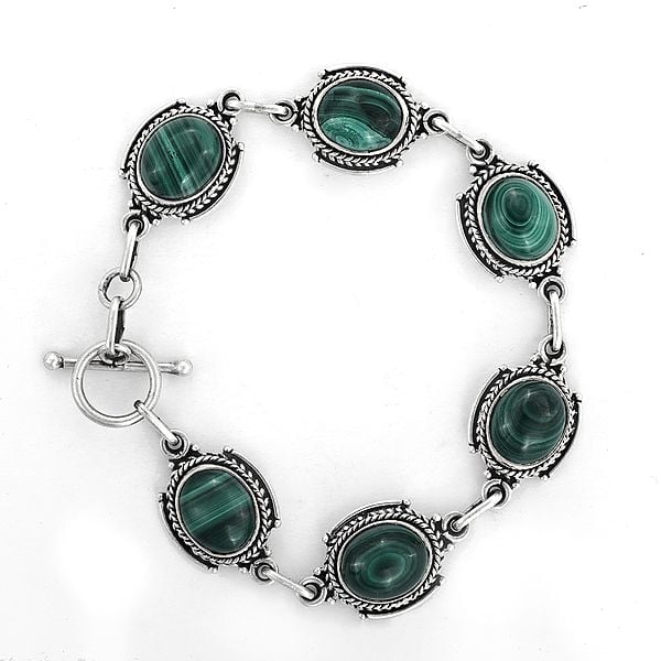 exotic india Stylish Sterling Silver Bracelet with Gemstone 