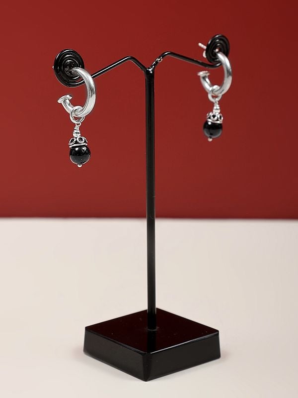 Exotic India Stylish Sterling Silver Earring With Gemstone 