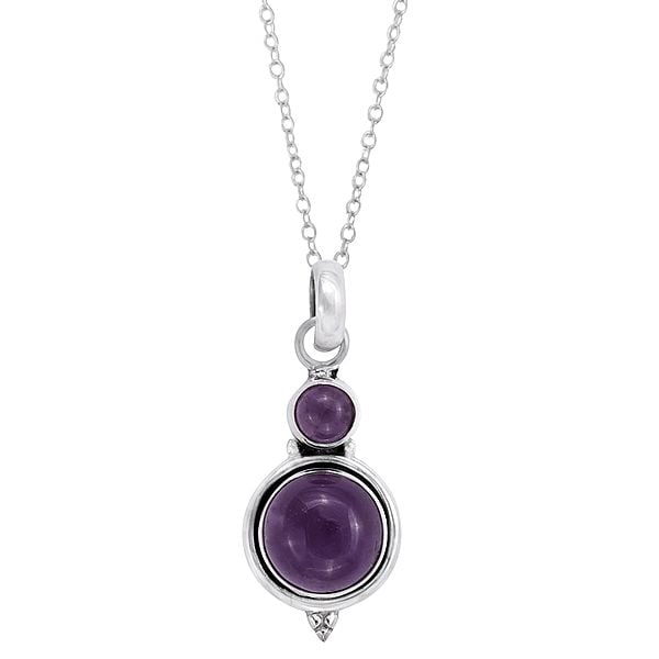 Exotic India Stylish Sterling Silver Pendant With Gemstone