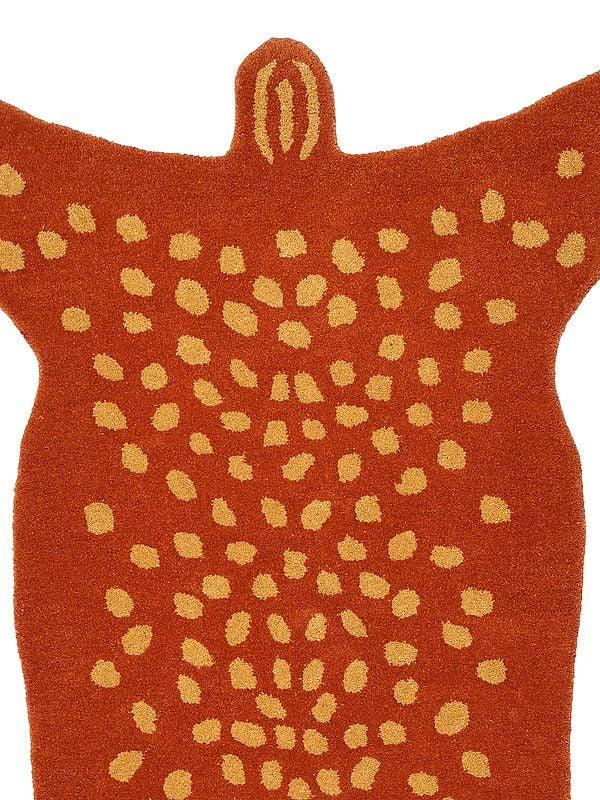 Exotic India Sudan-Brown Hand-Tufted Spotted Deer Yogic Asana Mat From Mirzapur