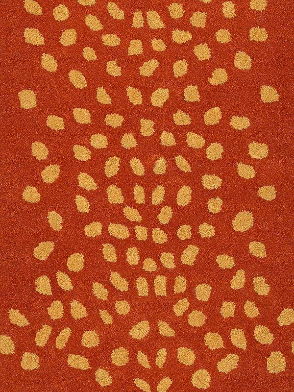 Exotic India Sudan-Brown Hand-Tufted Spotted Deer Yogic Asana Mat From Mirzapur