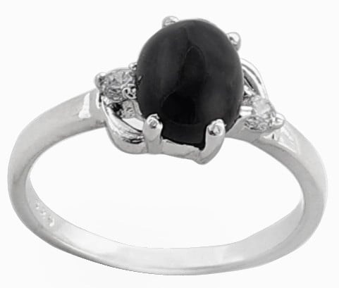 exotic india Superfine Black Onyx Ring Made in Sterling Silver 