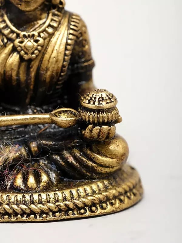 Exotic India Superfine Goddess Annapurna With Pot And Ladle – Bestower Of Food & Prosperity | Ideal For Puja 