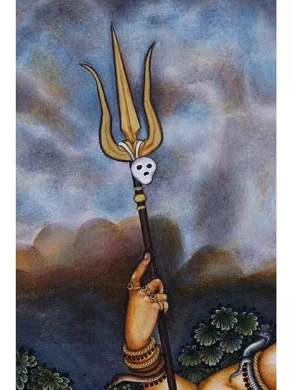 Exotic India Superfine Goddess Parvati Watercolor Painting On Paper 