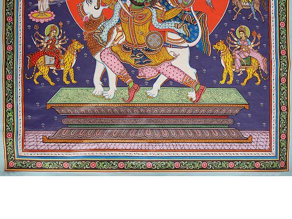 Exotic India Superfine Navadurga Killing Mahishasura | Patta Painting | Odisha Art 