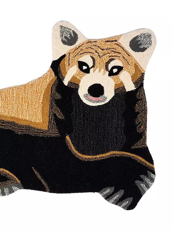 Exotic India Tap-Shoe Fox Shaped Handmade Tufted Yogic Asana Mat From Mirzapur