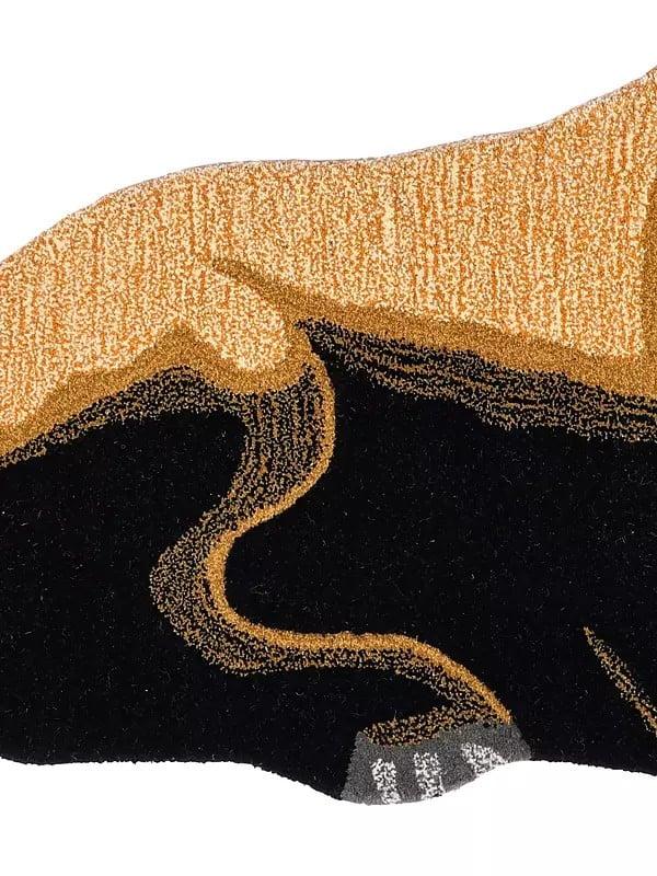 Exotic India Tap-Shoe Fox Shaped Handmade Tufted Yogic Asana Mat From Mirzapur