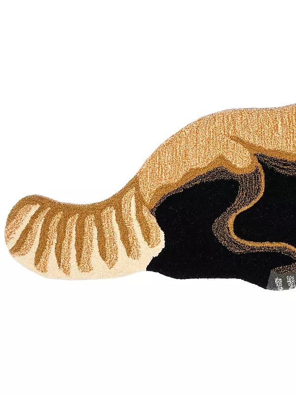 Exotic India Tap-Shoe Fox Shaped Handmade Tufted Yogic Asana Mat From Mirzapur