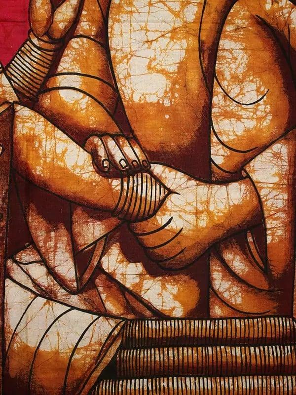 Exotic India The Bangle Seller | Batik Painting On Cotton Fabric