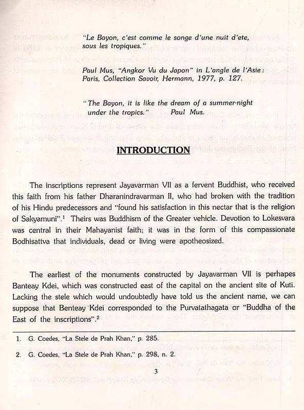 Exotic India The Bayon: Reflections On Cambodian Art (An Old And Rare Book) 