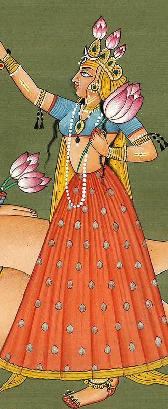 Exotic India The Beauteous Bhadrakali Sitting Amidst Lush Fields (Tantric Devi Series)