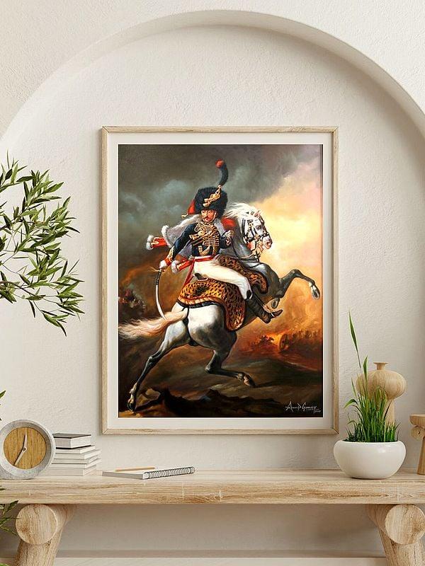 Exotic India The Charging Chasseur Oil Painting On Canvas | Without Frame
