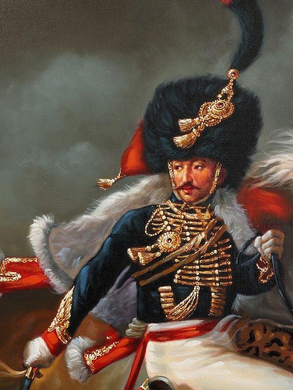 Exotic India The Charging Chasseur Oil Painting On Canvas | Without Frame