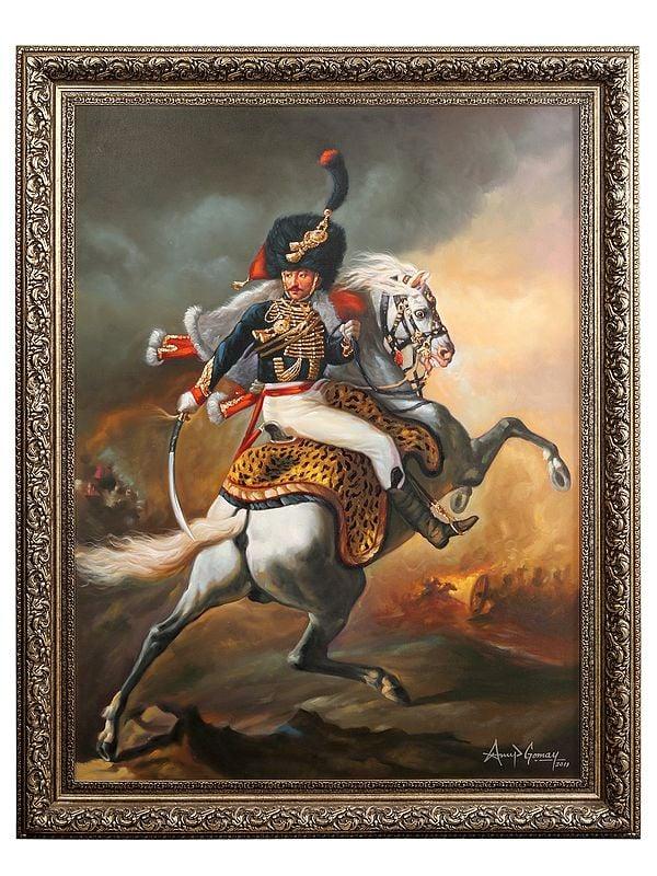 exotic india The Charging Chasseur Oil Painting on Canvas | Without Frame