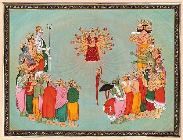exotic india The Creation Of Devi Watercolor Painting 