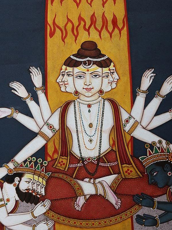 Exotic India The Curse Of Shiva | Watercolor Painting 