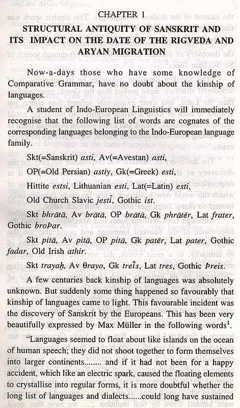 Exotic India The Date Of The Rigveda And The Aryan Migration: Fresh Linguistic Evidence (An Old And Rare Book) 