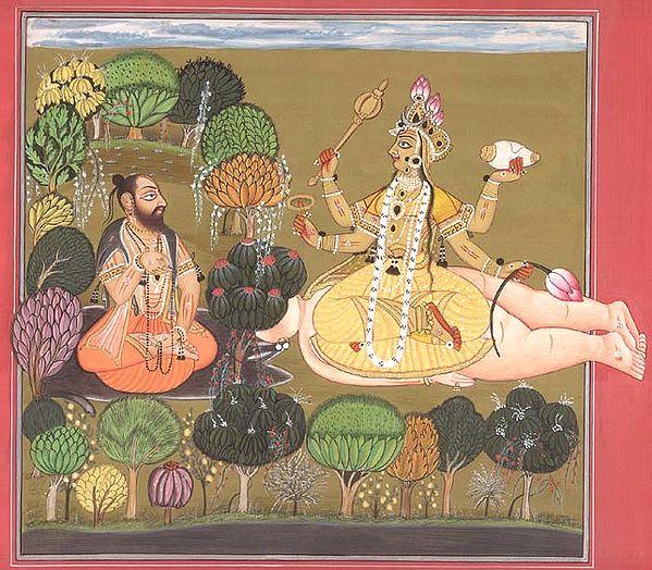 exotic india The Goddess Worshipped by Rishi Chyavana