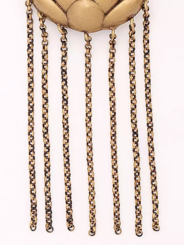 Exotic India The Gyan Mudra Brooch On Lotus Base With Om In Center 