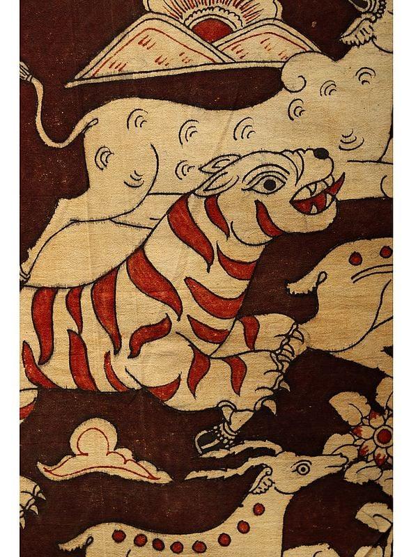 Exotic India The Jungle Landscape | Kalamkari Painting