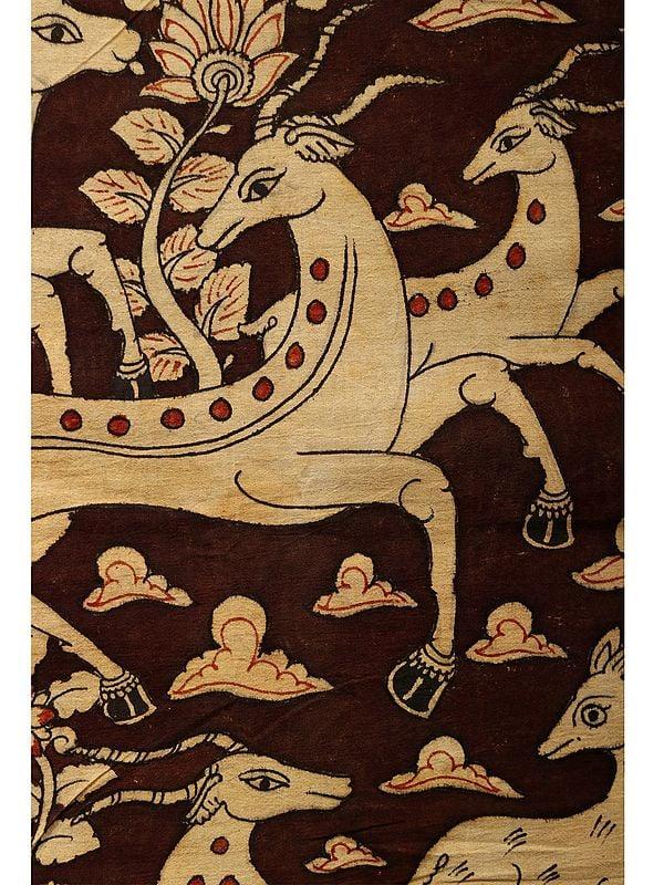 Exotic India The Jungle Landscape | Kalamkari Painting