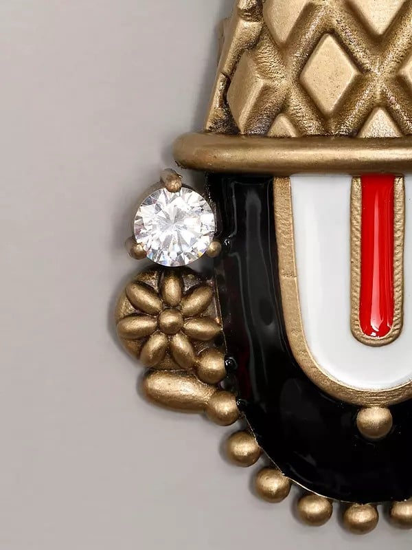 Exotic India The Lord Balaji Statement Brooch With Stone 