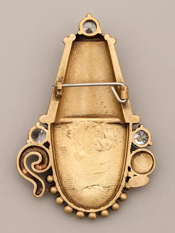 Exotic India The Lord Balaji Statement Brooch With Stone 
