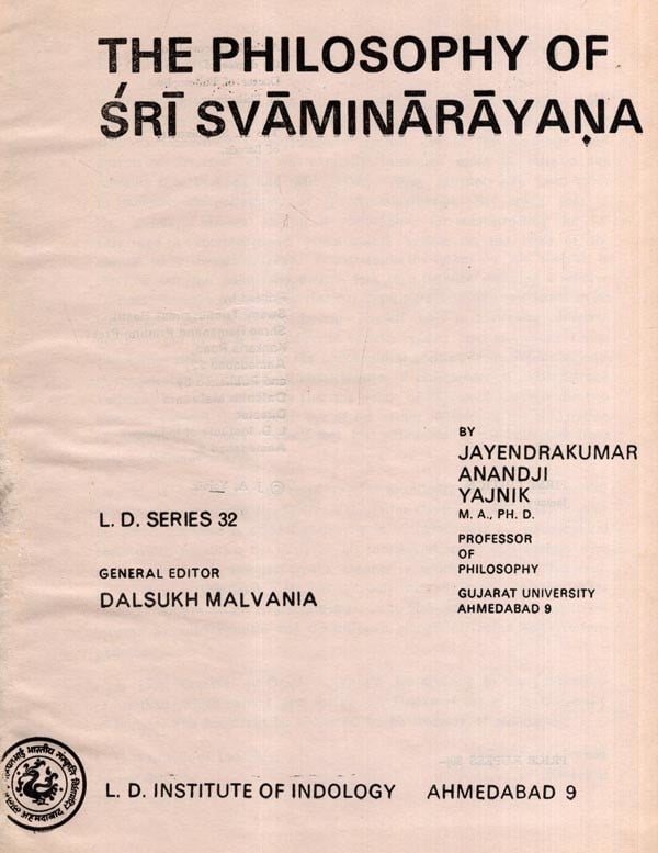 Exotic India The Philosophy Of Sri Svaminarayana (An Old And Rare Book) 